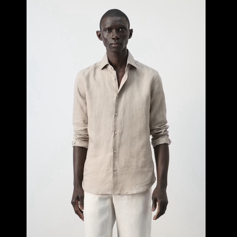 NWT CASPER RUUD x MANGO 100% Linen Slim Fit Shirt
